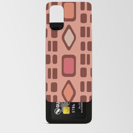 Retro Diamonds Rectangles Salmons Pink Android Card Case