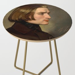 Portrait of the Composer Franz Liszt, 1838 by Friedrich von Amerling Side Table