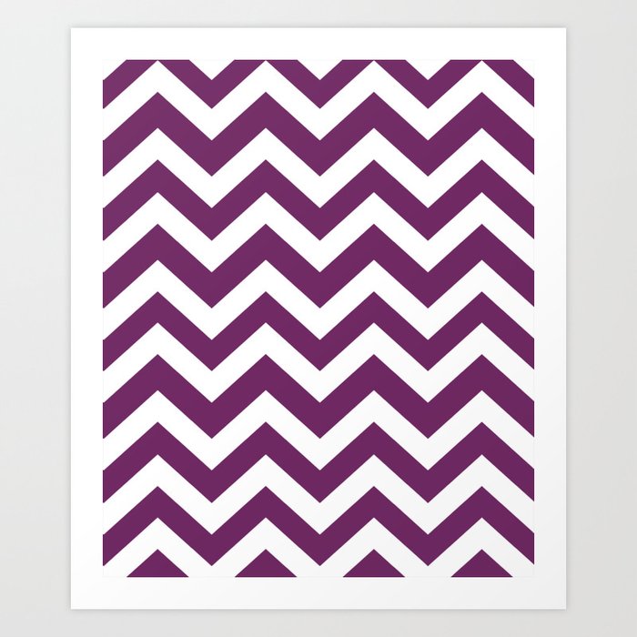Byzantium - violet color -  Zigzag Chevron Pattern Art Print