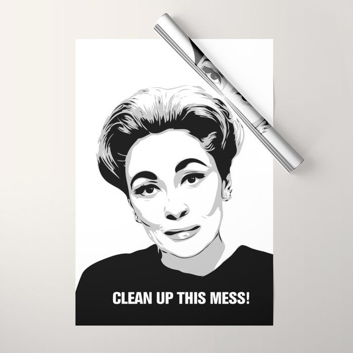 Get Wallpaper Mommie Dearest Clean Up This Mess Pop Art Wrapping Paper By For Free