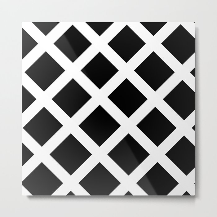 Rhombus Black & White Metal Print