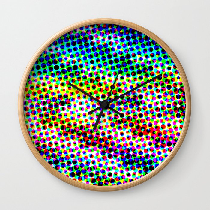 Halftone Color Chart Wall Clock