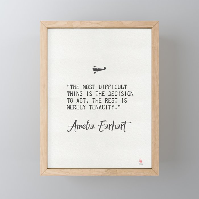 Amelia Earhart Growth Quotes Framed Mini Art Print