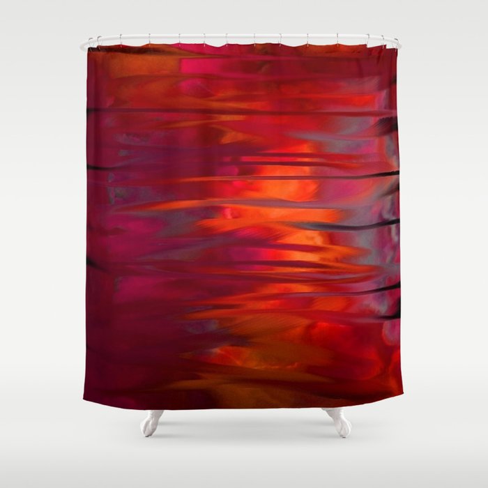 Glowing Red Shower Curtain