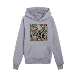 Authentic Aboriginal Art - Time to Travel Kids Pullover Hoodies