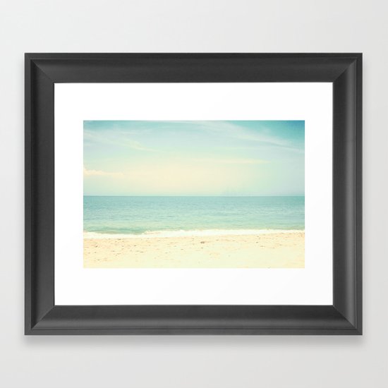 Pastel Retro Beach Framed Art Print