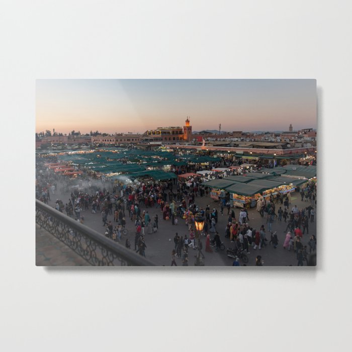 Marrakech Medina at Dusk - Jemaa el-Fna Metal Print