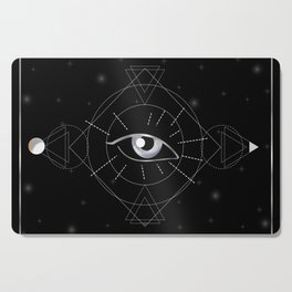 Esoteric Third Eye of providence in magical triangles and orbs in space Cutting Board