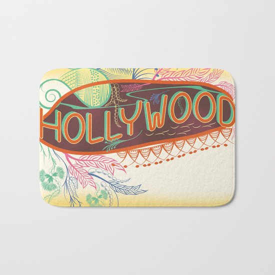 Decorative Typographic Bath Mat