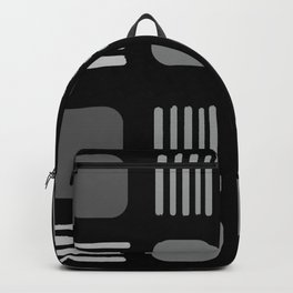 Mid-Century Modern Squares Lines Black Gray Backpack