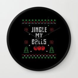 Jingle My Balls Ugly Christmas Sweater Wall Clock