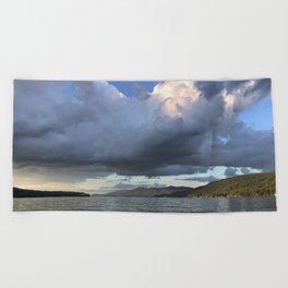 Adirondack Skies Over Lake George New York  Beach Towel