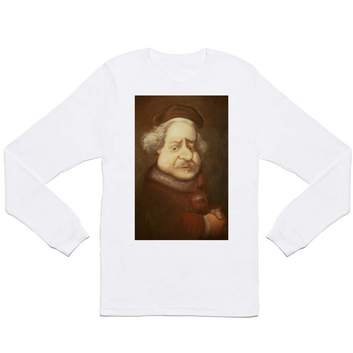 Cartoon self-portrait of Rembrandt Long Sleeve T Shirt