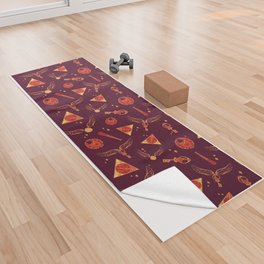 Magic and witchcraft golden red pattern Yoga Towel