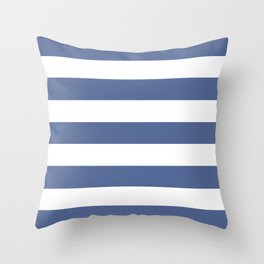 UCLA blue - solid color - white stripes pattern Throw Pillow