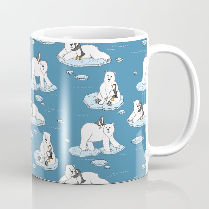 Polar Bear Loves Penguin Coffee Mug