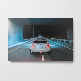White wrx sti parked on an empty highway Metal Print | Sport, Engine, Photo, Black, Sti, Drive, Power, Speed, Background, Automotive 