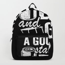A Good Day Starts With Beer And Golf Carts Funny Backpack