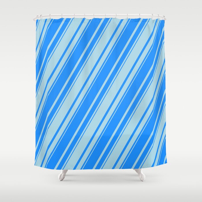 Blue & Light Blue Colored Lines/Stripes Pattern Shower Curtain