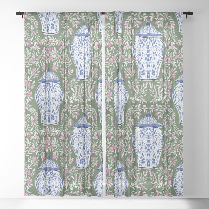 Chinoiserie Blossoms Sheer Curtain