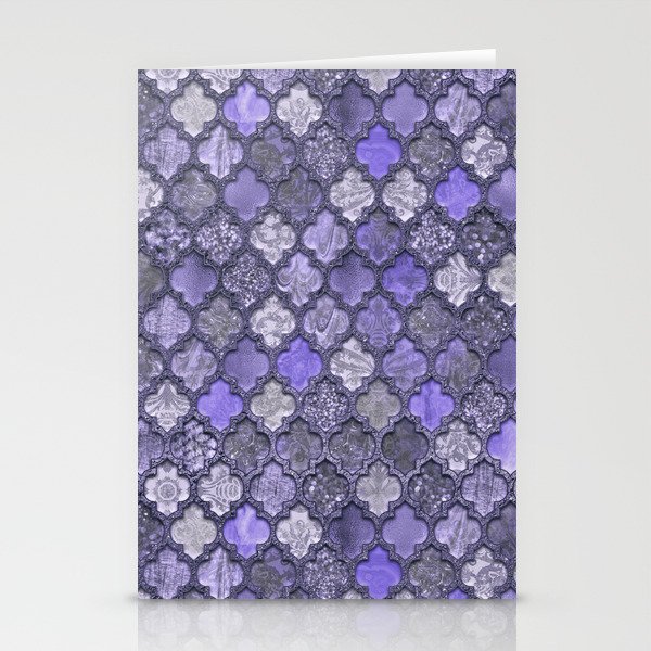 Shabby Chic Moroccan Tiles Faded Bohemian Luxury From The Sultans Palace In Shades of Purple Stationery Cards