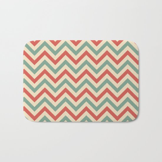 Retro zigzag pattern Bath Mat