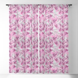 Pink Puffs Sheer Curtain