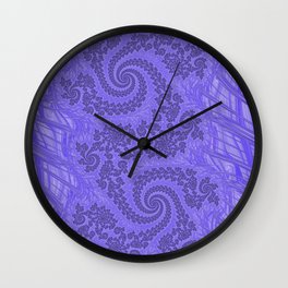 Very Peri Purple Fractal Art Wall Clock