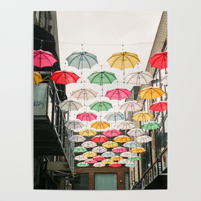 Ireland Dublin | Colorful street photography | Umbrella's Poster