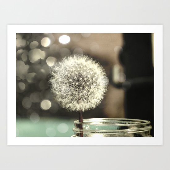 Dandelion in a Jar Art Print