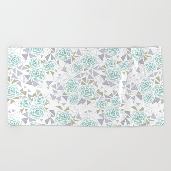 Modern . Geometric pattern . Rose .2 Beach Towel