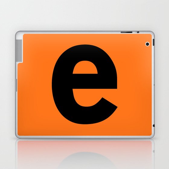 letter E (Black & Orange) Laptop & iPad Skin