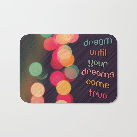 Vintage Colorful Christmas Bokeh Bath Mat
