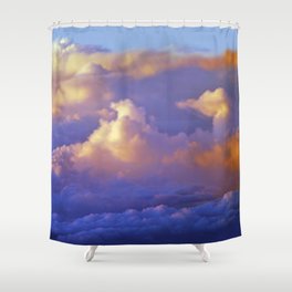 The beauty of clouds below Shower Curtain