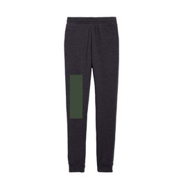 Dark Gray-Green Solid Color Pantone Black Forest 19-0315 TCX Shades of Green Hues Kids Joggers