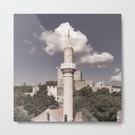Vintage Bodrum Castle mosque tower Metal Print
