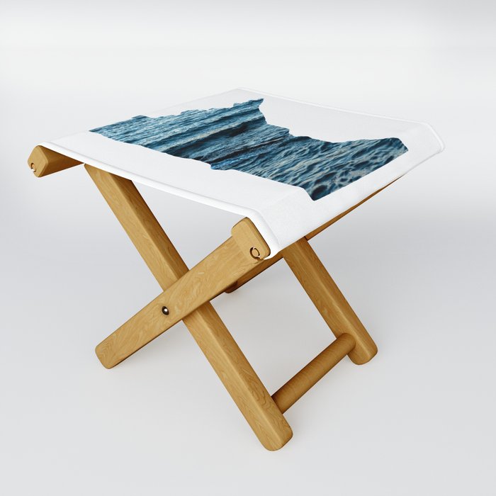 Minnesota Map | Lake Superior Waves | North Shore Folding Stool