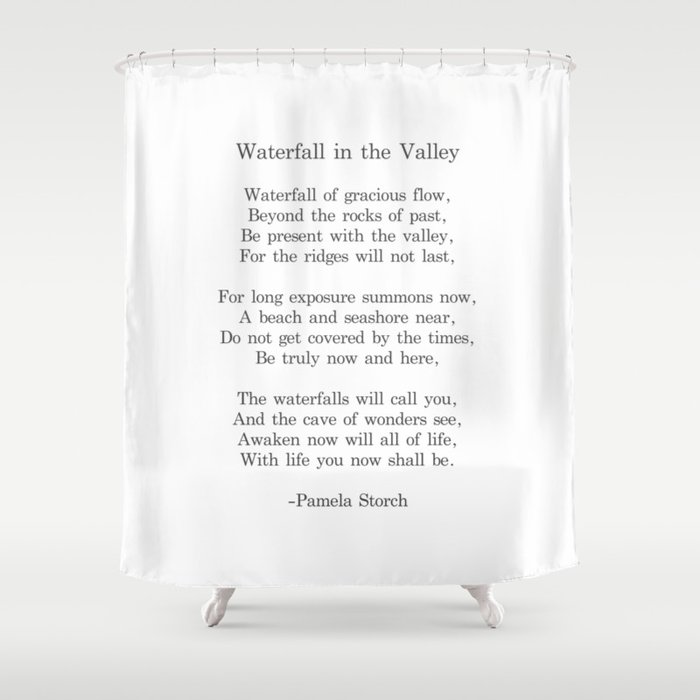 Waterfall in the Valley Poem Writer's Edition Shower Curtain