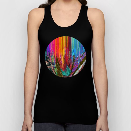 Peacock Mermaid SUNSET Abstract Geometric Unisex Tank Top