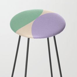 Green & Purple Pastel Circles Colorblock Pattern Counter Stool