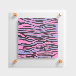 Colorful Animal Print Stripes / Waves (Chocolate Brown + Lilac + Candy Hot Pink) Floating Acrylic Print