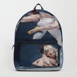 A Step of Two at the Bolshoi, Ballet a pas de deux portrait Backpack | Swanlake, Dancing, Romantic, Beauty, Painting, Synchronized, American, Bolshoi, Theatre, Broadway 