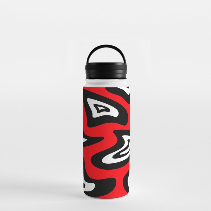 Abstract pattern - red, black and white. Water Bottle