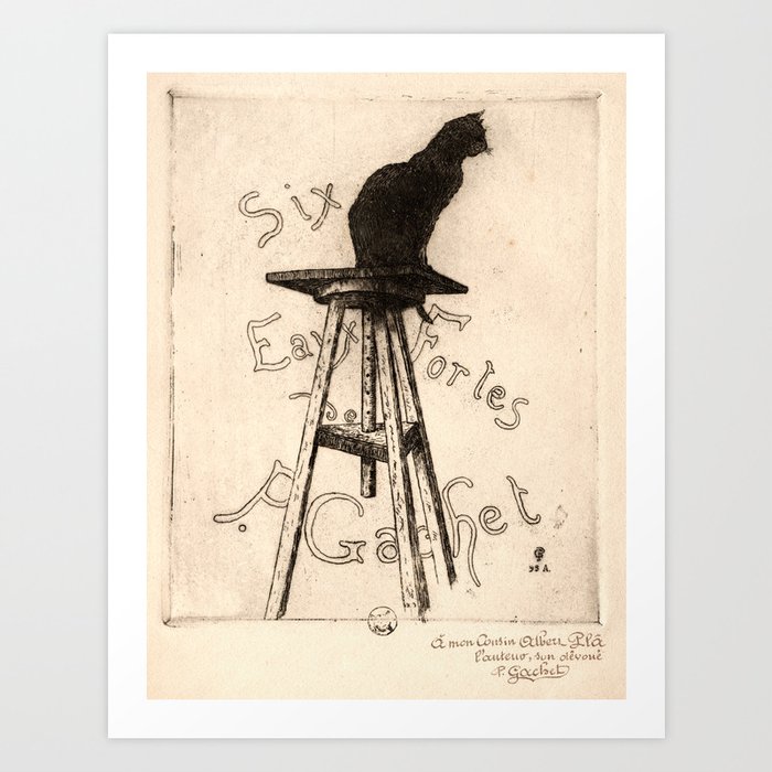 Vintage Cat  Art Print