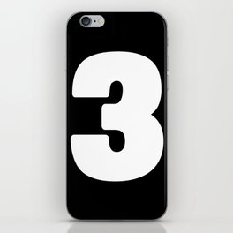 3 (White & Black Number) iPhone Skin