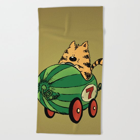 Albert and his watermelon ride Beach Towel