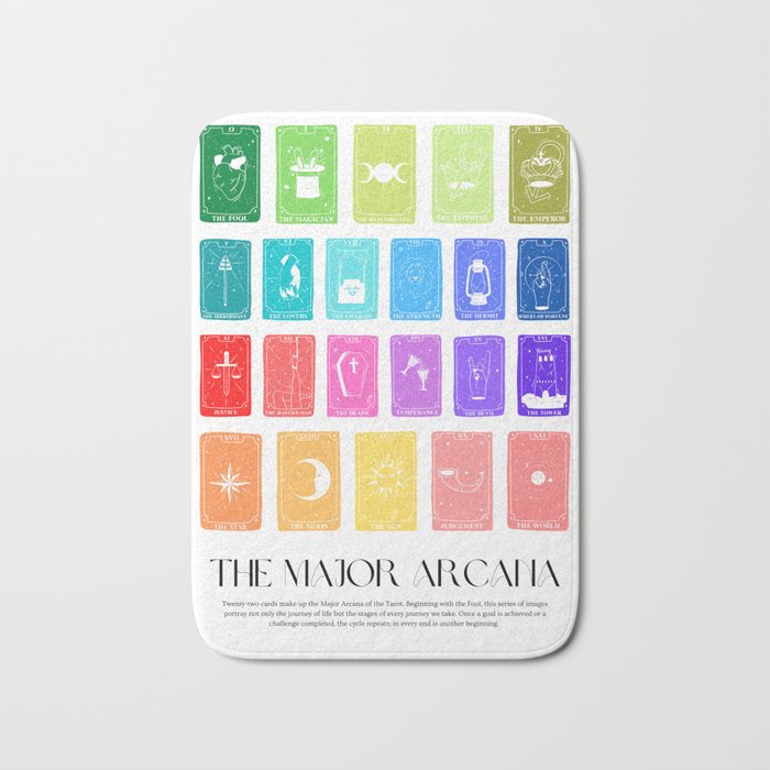 The Major Arcana Rainbow Tarot Cards Bath Mat