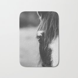 Blue Eye - horse photography Bath Mat | Horsephotography, Minimalist, Country, Rusticdecor, Curated, Animalart, Photo, Black And White, Nursery, Rusticart 
