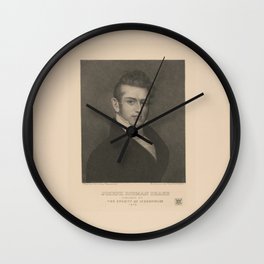 Portrait of Joseph Rodman Drake, Vintage Print Wall Clock