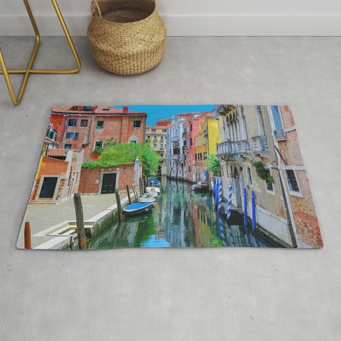 Brightly Coloured Homes Venice Italy #2 Rug